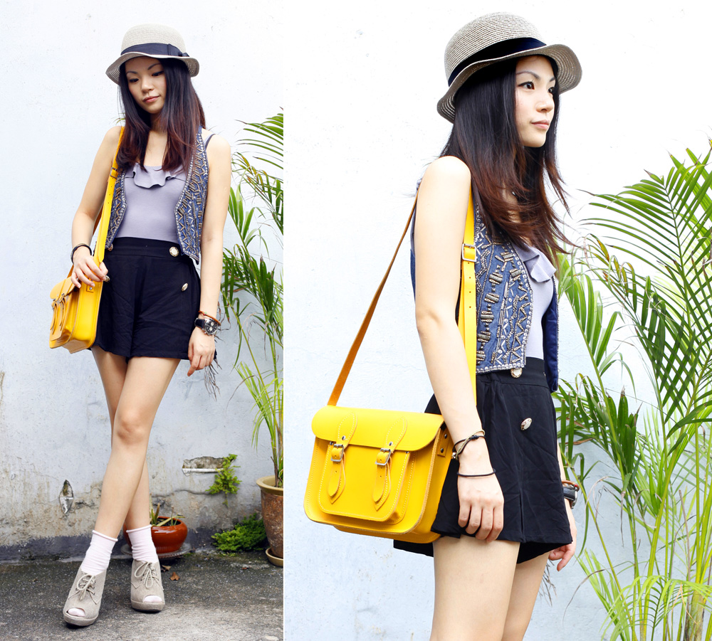 How to wear the yellow Cambridge bag