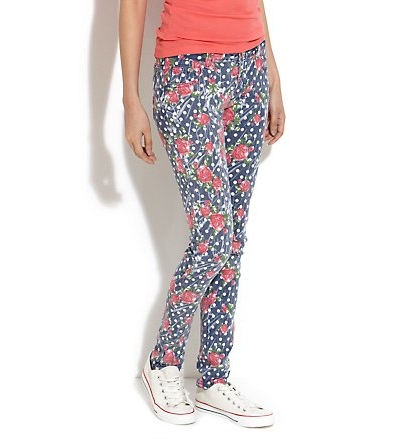 Floral Dots Printed Jeans - New Look