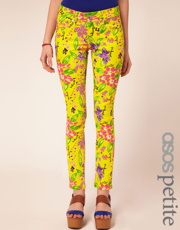 Floral Printed Neon Jeans - Asos