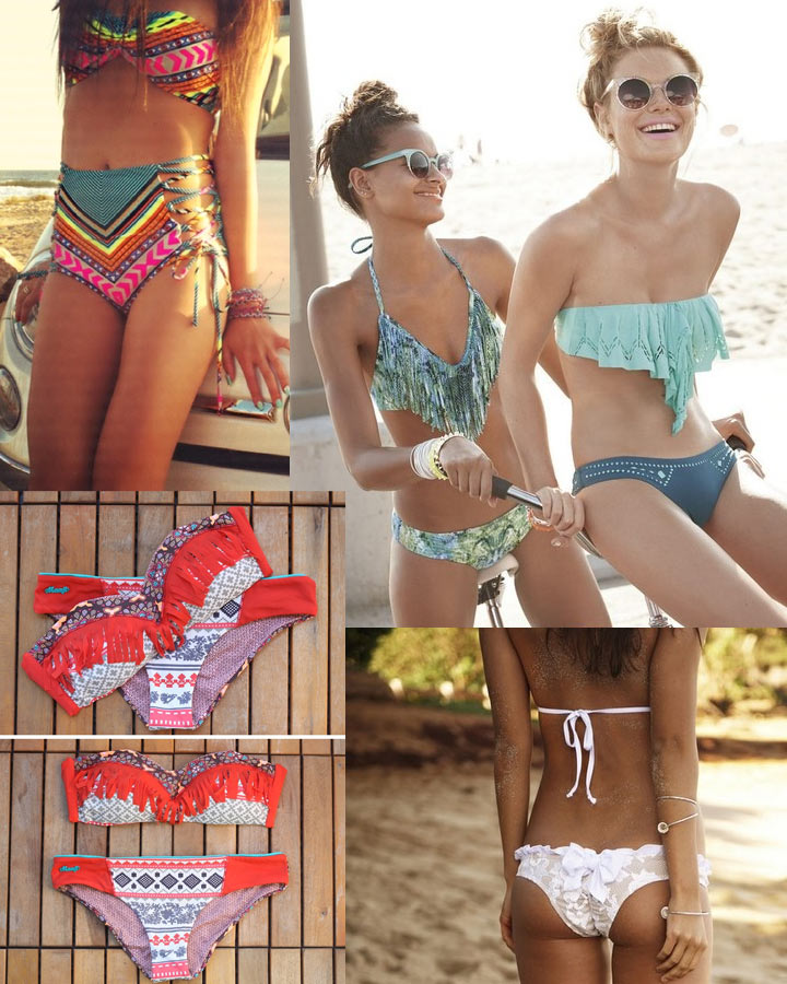 Bohemian Swimwear styles - Fringe, Aztec and Crochet