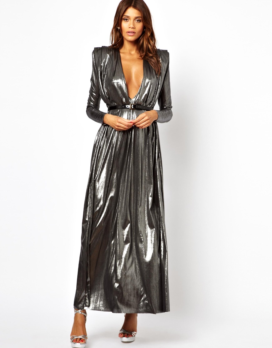 The metallic maxi dress nye outfits