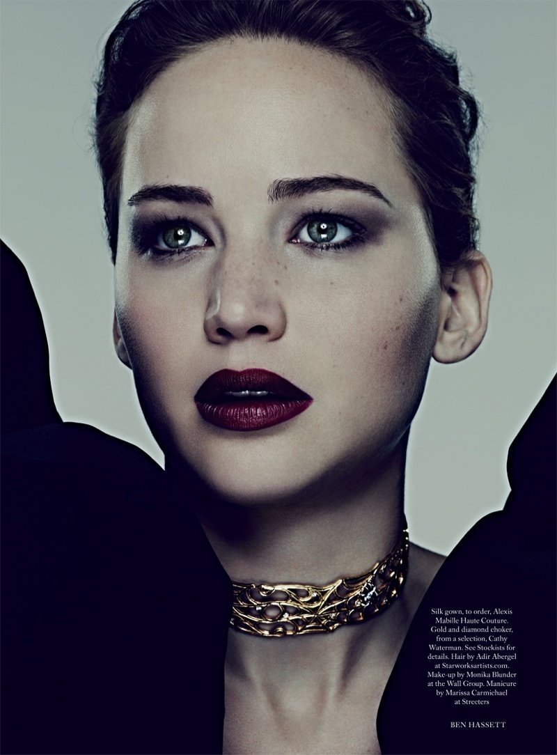 Jennifer Lawrence - Bazaar - Dark Lips