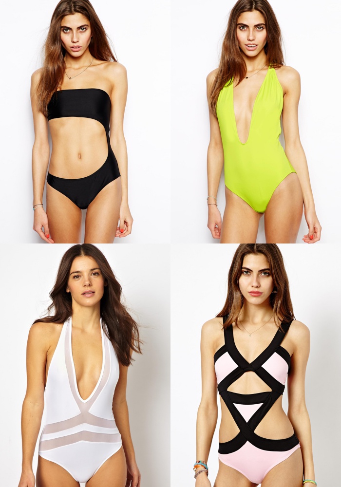 Cut-out and mesh insert swimsuits